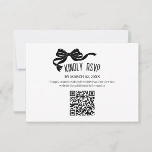 Cartão de RSVP de arco moderno com código QR