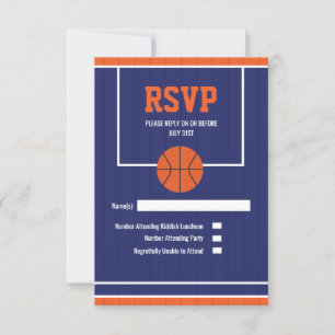 Cartão de RSVP de Basquete