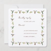 Cartão de RSVP de Beija-flor Personalizado