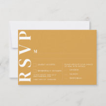 Cartão de RSVP de Casamento Amarelo Indiano Mínimo