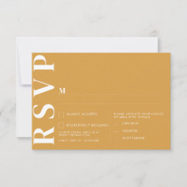 Cartão de RSVP de Casamento Amarelo Indiano Mínimo
