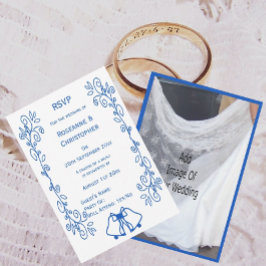 Cartão de RSVP de Casamento Blue Sapphire Bells Sc