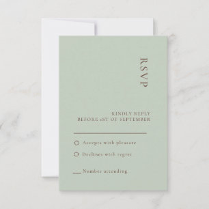 Cartão de RSVP de casamento boêmio sage minimalist