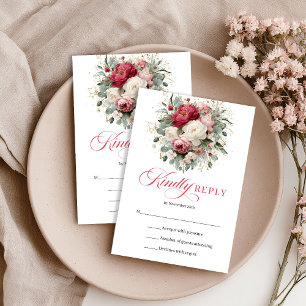 Cartão de RSVP de Casamento Boho com Acento de Our