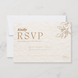 Cartão de RSVP de Casamento Botânico de Luxo | Cas