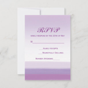 Cartão de RSVP de Casamento com Aquarela Roxo Lava