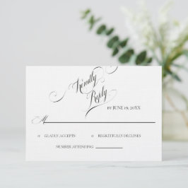 Cartão de RSVP de casamento com caligrafia elegant