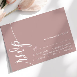 Cartão de RSVP de casamento com caligrafia elegant