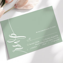 Cartão de RSVP de casamento com caligrafia elegant