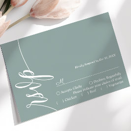 Cartão de RSVP de casamento com caligrafia elegant