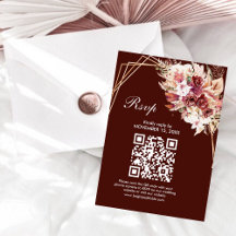 Cartão de RSVP de Casamento com Código QR em Moldu