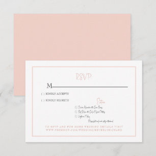 Cartão de RSVP de casamento com fonte moderna Simp
