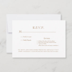 Cartão de RSVP de Casamento com Monograma Branco e