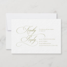 Cartão de RSVP de Casamento com Monograma "H" em V