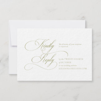 Cartão de RSVP de Casamento com Monograma "H" em V