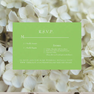 Cartão de RSVP de Casamento com Monograma Verde Li
