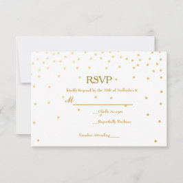 Cartão de RSVP de casamento com pontos de confete