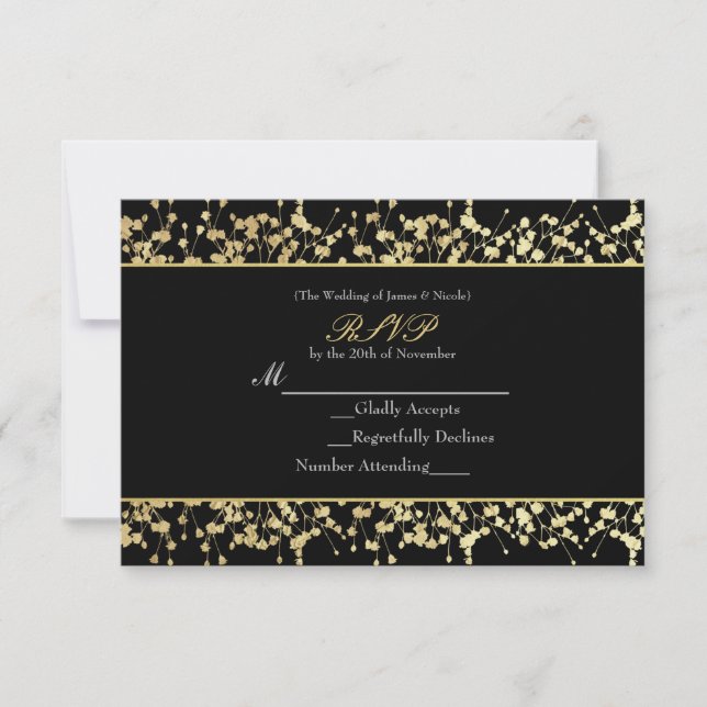 Cartão de RSVP de casamento com Respiro de Bebê Pr (Frente)