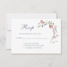 Cartão de RSVP de casamento de cravos