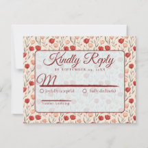 Cartão de RSVP de casamento de flor de tulipa da n
