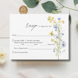 Cartão de RSVP de casamento de flores silvestres E