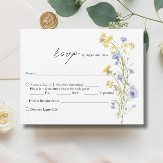 Cartão de RSVP de casamento de flores silvestres E