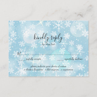 Cartão de RSVP de Casamento de Neve de Inverno