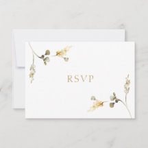 Cartão de RSVP de Casamento Elegante