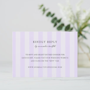 Cartão de RSVP de casamento elegante com listras r