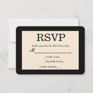 Cartão de RSVP de casamento elegante e chique pret