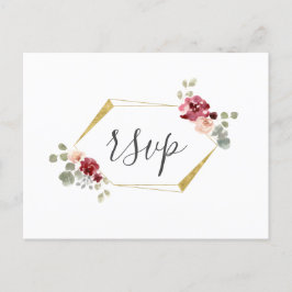 Cartão de RSVP de Casamento Flor de Eucalipto Borg