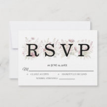 Cartão de RSVP de casamento floral de primavera
