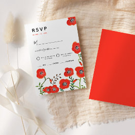 Cartão de RSVP de casamento floral moderno com pap