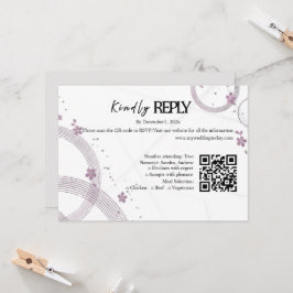 Cartão de RSVP de casamento floral neutro suave
