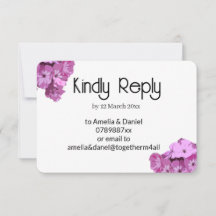 Cartão de RSVP de casamento floral rosa moderno