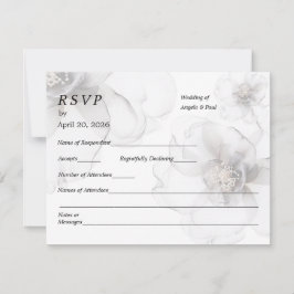 Cartão de RSVP de Casamento Flores Macias
