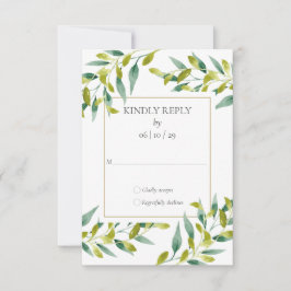 Cartão de RSVP de casamento geométrico dourado com
