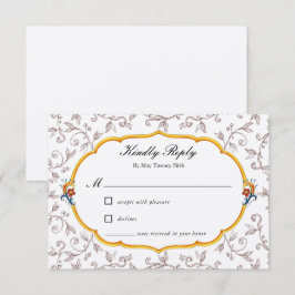 Cartão de RSVP de Casamento Italiano Elegante