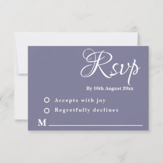 Cartão de RSVP de Casamento Lavanda Empoeirada