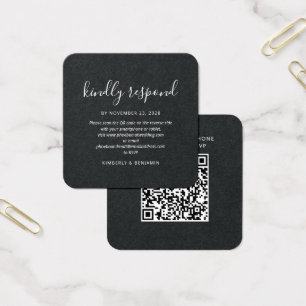 Cartão de RSVP de casamento mini com código QR de