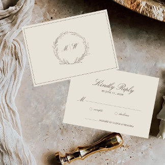 Cartão de RSVP de Casamento Minimalista, design de