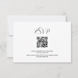 Cartão de RSVP de Casamento Minimalista Elegante