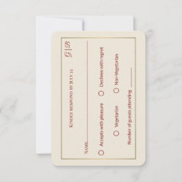 Cartão de RSVP de casamento minimalista elegante
