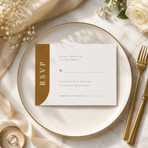 Cartão de RSVP de Casamento Minimalista Elegante