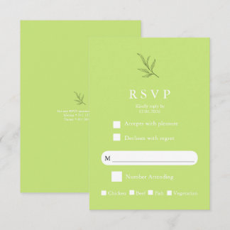 Cartão de RSVP de Casamento Minimalista Elegante M