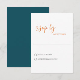 Cartão de RSVP de Casamento Minimalista Moderno