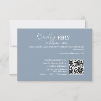 Cartão de RSVP de Casamento Minimalista Moderno