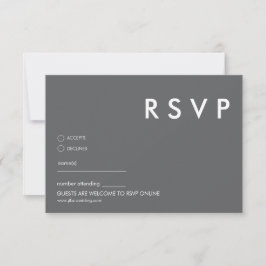 Cartão de RSVP de Casamento Minimalista Moderno