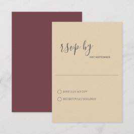 Cartão de RSVP de Casamento Minimalista Moderno