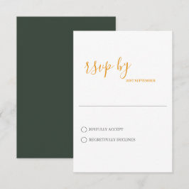 Cartão de RSVP de Casamento Minimalista Moderno